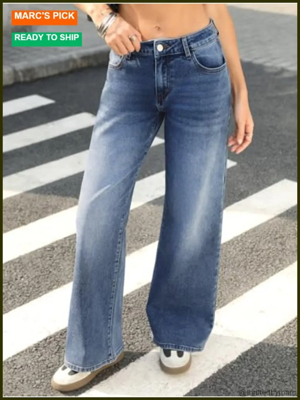 Low-Rise Baggy Jeans Wide Leg Y2K Stretch Denim Pants